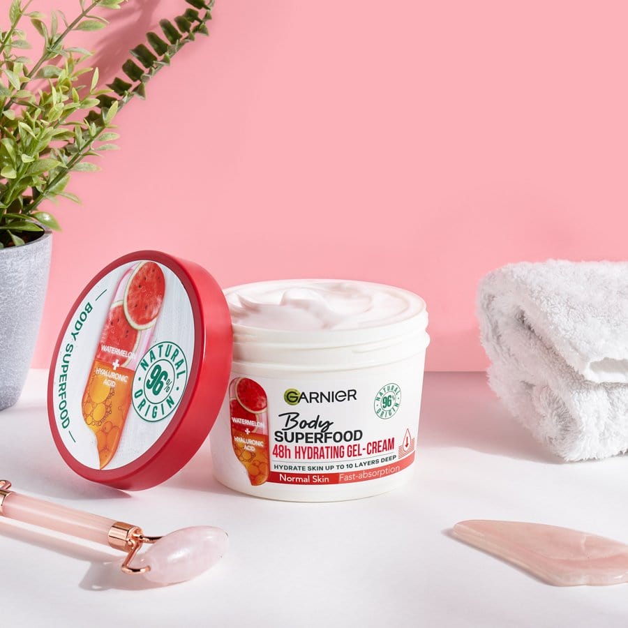 Crème Corps Garnier Superfood Pastèque et Acide Hyaluronique 380 ml Lot de 2