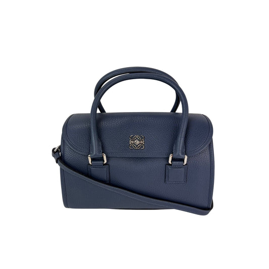 Loewe Calfskin Leather Alamo 28 Blue Crossbody Bag