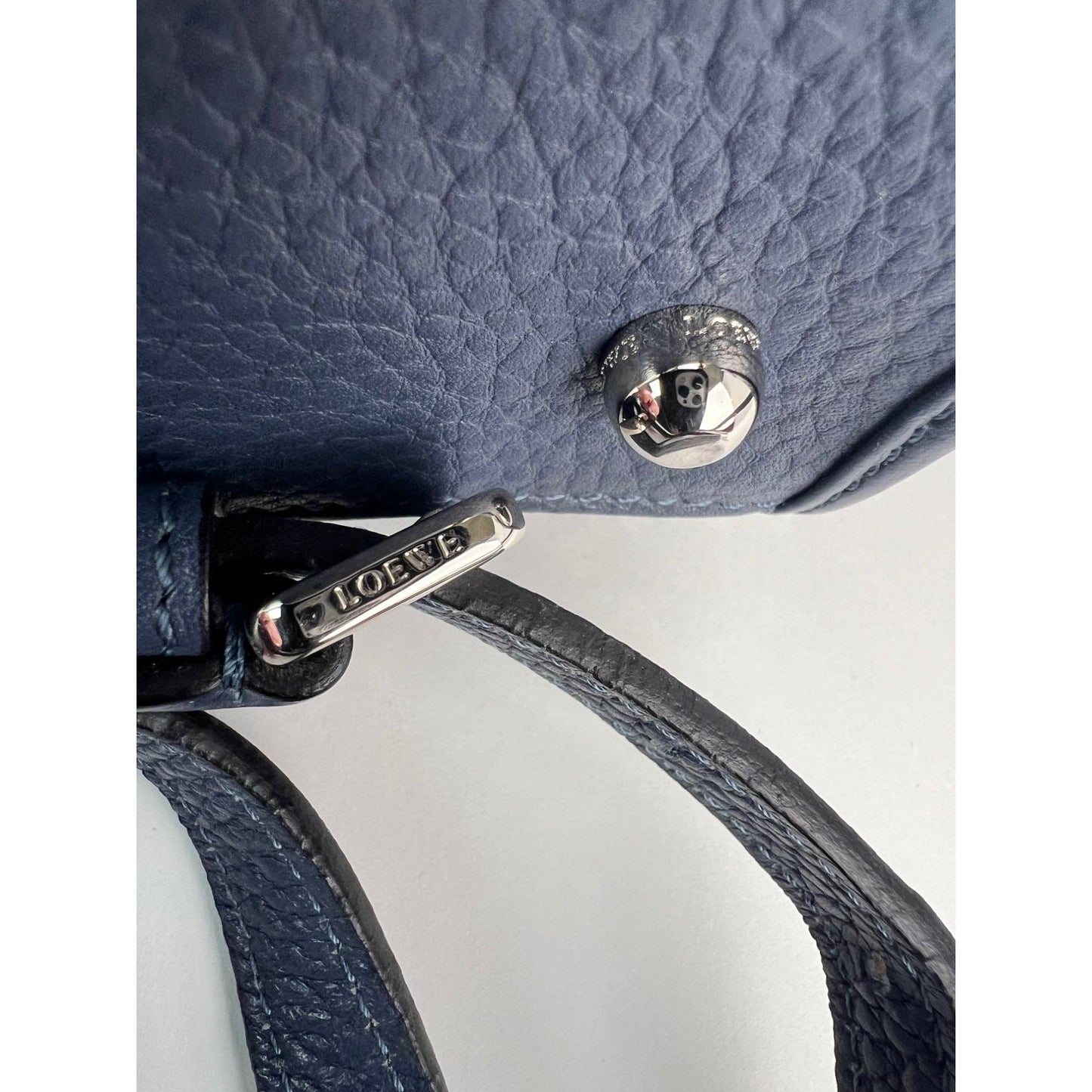 Loewe Calfskin Leather Alamo 28 Blue Crossbody Bag