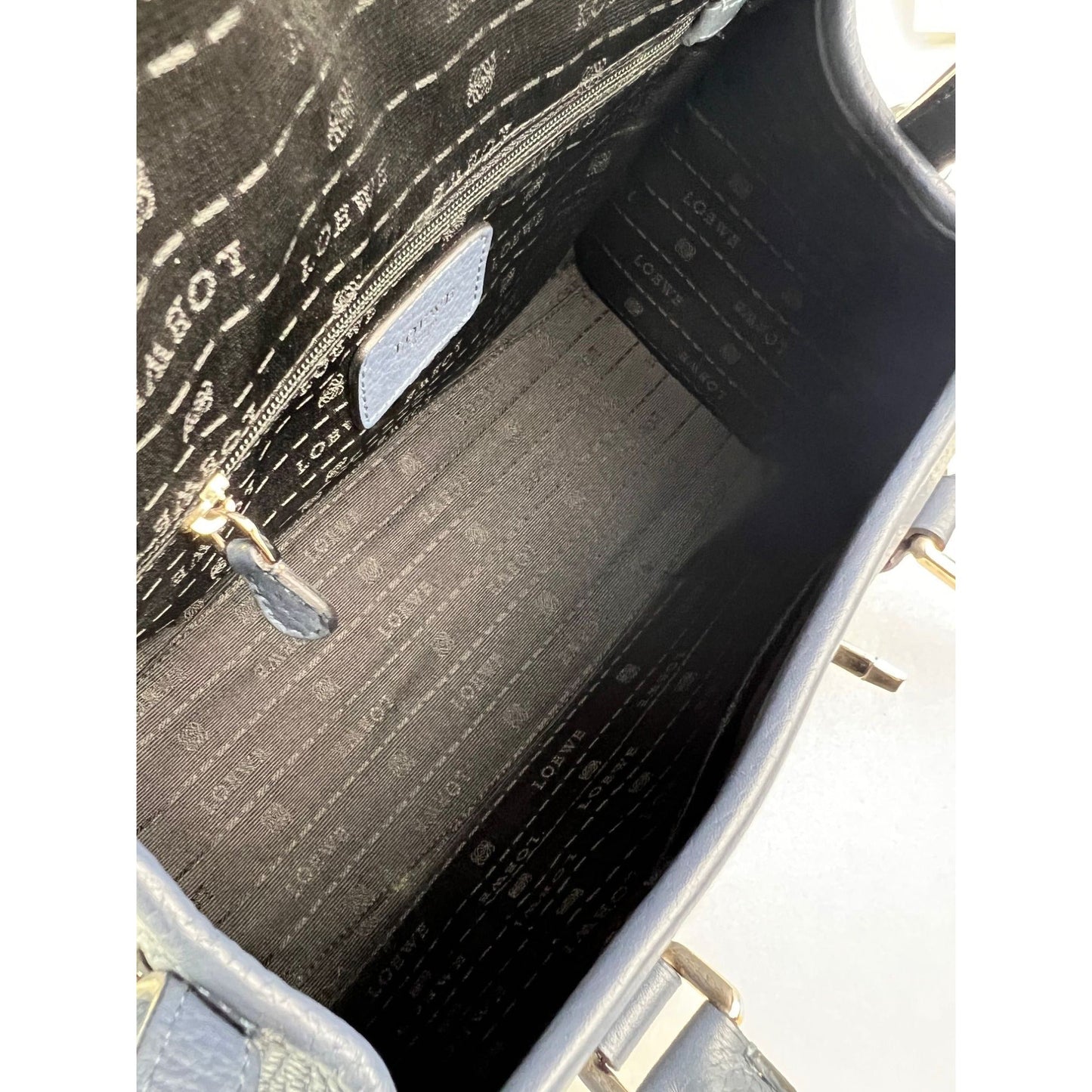 Loewe Calfskin Leather Alamo 28 Blue Crossbody Bag