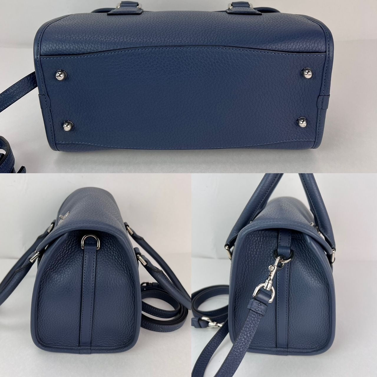 Loewe Calfskin Leather Alamo 28 Blue Crossbody Bag