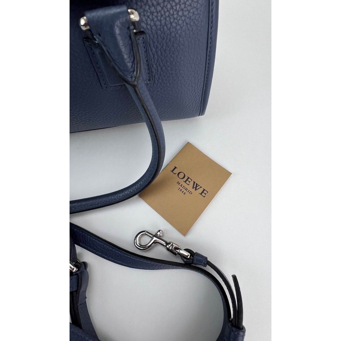 Loewe Calfskin Leather Alamo 28 Blue Crossbody Bag