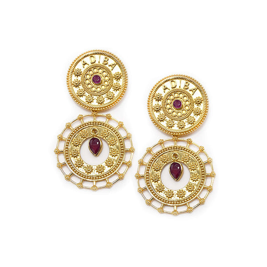 Gold Ruby ADIBA Earrings