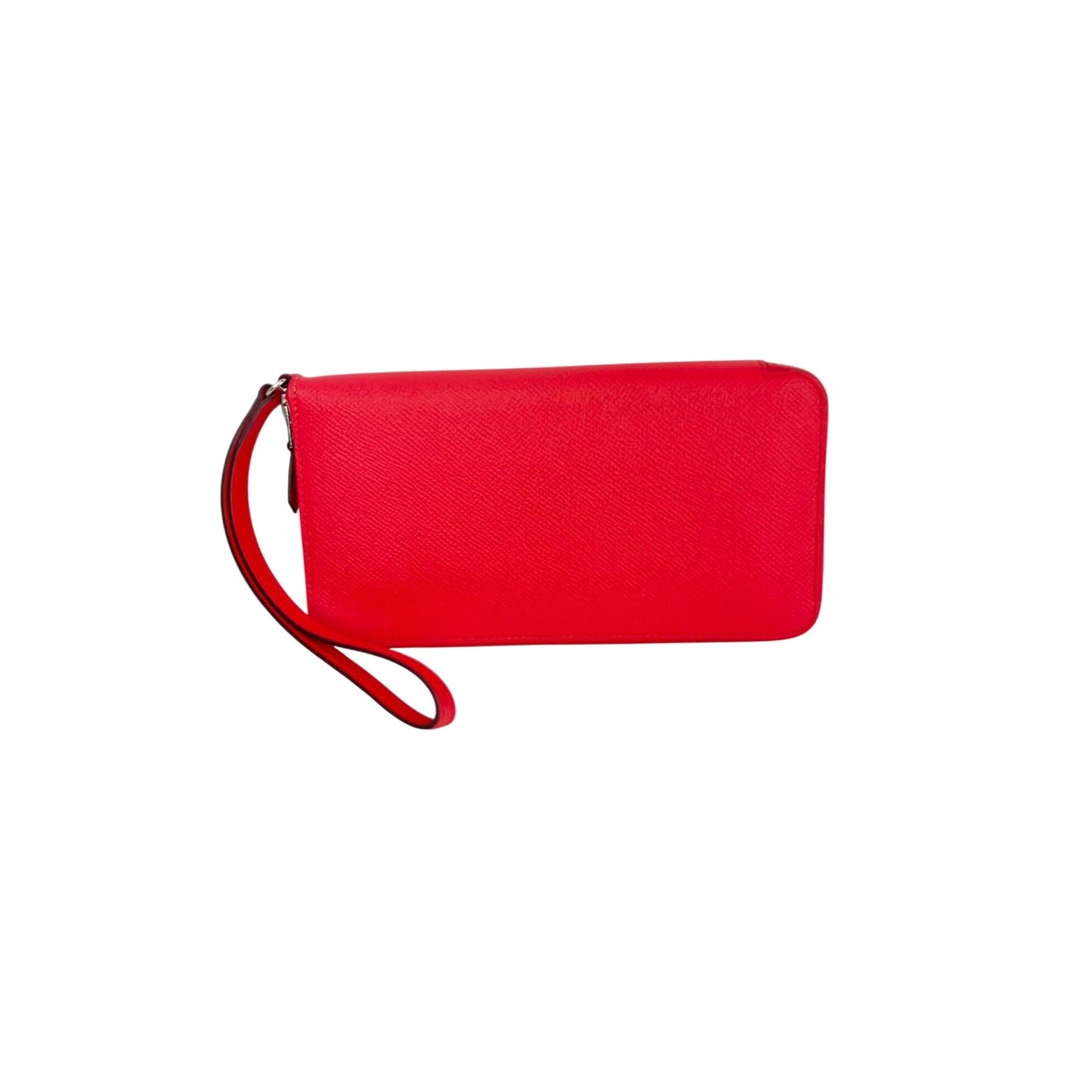 Hermes Epsom Lucky Wrist Azap Leather Pink Red Wallet