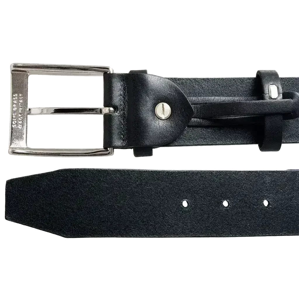 40 mm Bridle Leather Belt Black