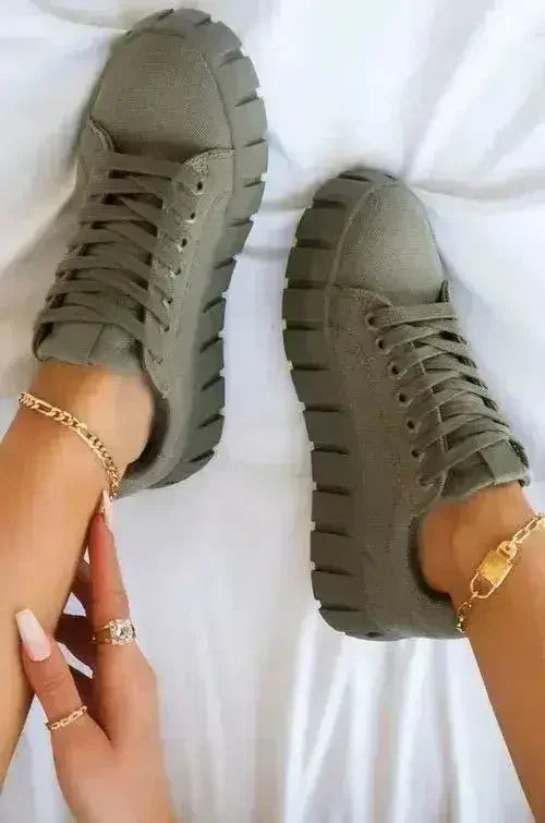 Pinterest Women Sneaker Light Breathble Vulcanized Shoes Platform Lace