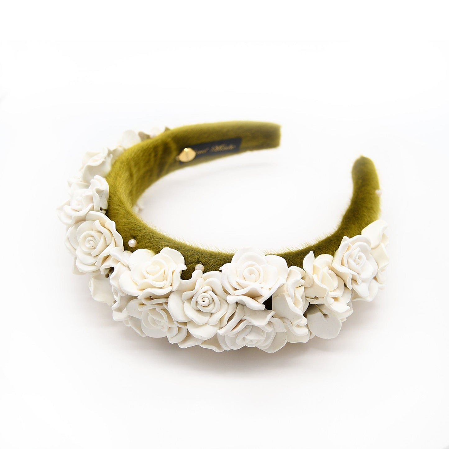Olive Green Floral Vanilla Headband