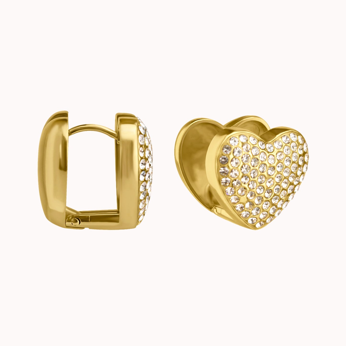 Heather Pavé Heart Earrings