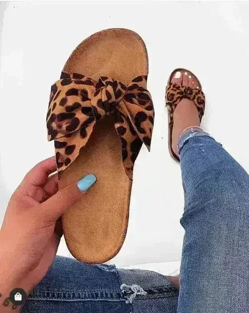 2021 Leopard Women Slipper Summer Open Toe Platform Slide Ladies