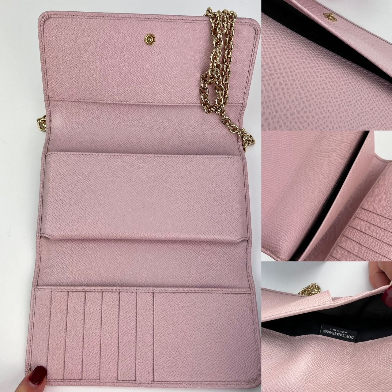 Sac à main Dolce &amp; Gabbana pour téléphone portable St Dauphine Cartoon Pink Wallet on a Chain