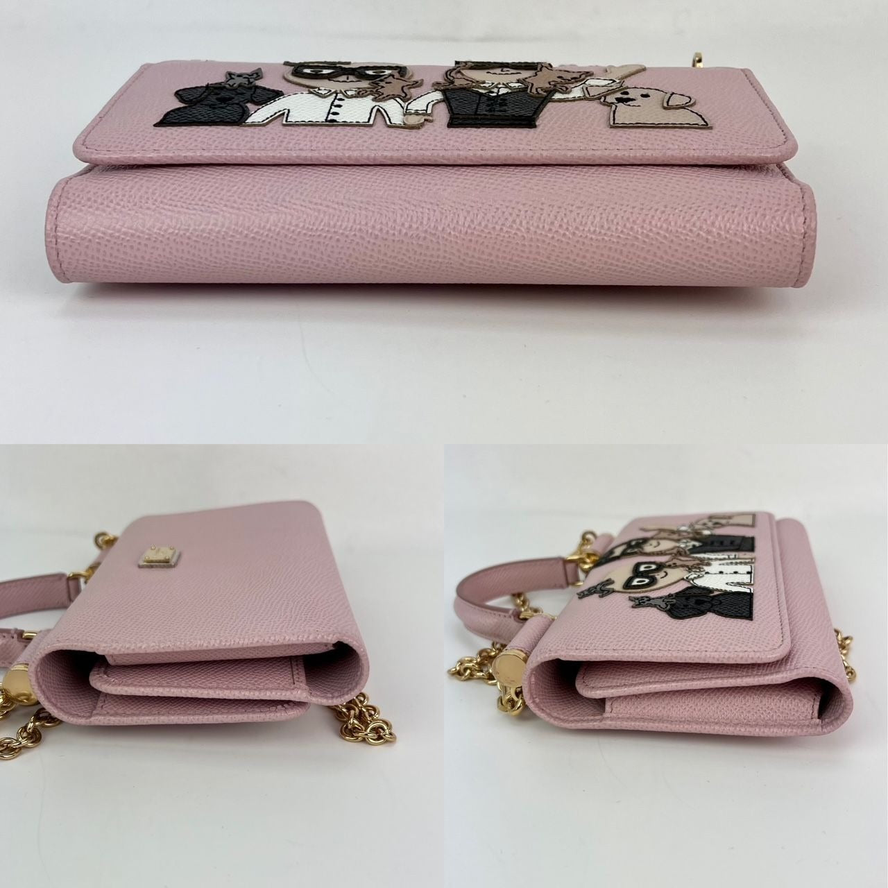 Sac à main Dolce &amp; Gabbana pour téléphone portable St Dauphine Cartoon Pink Wallet on a Chain
