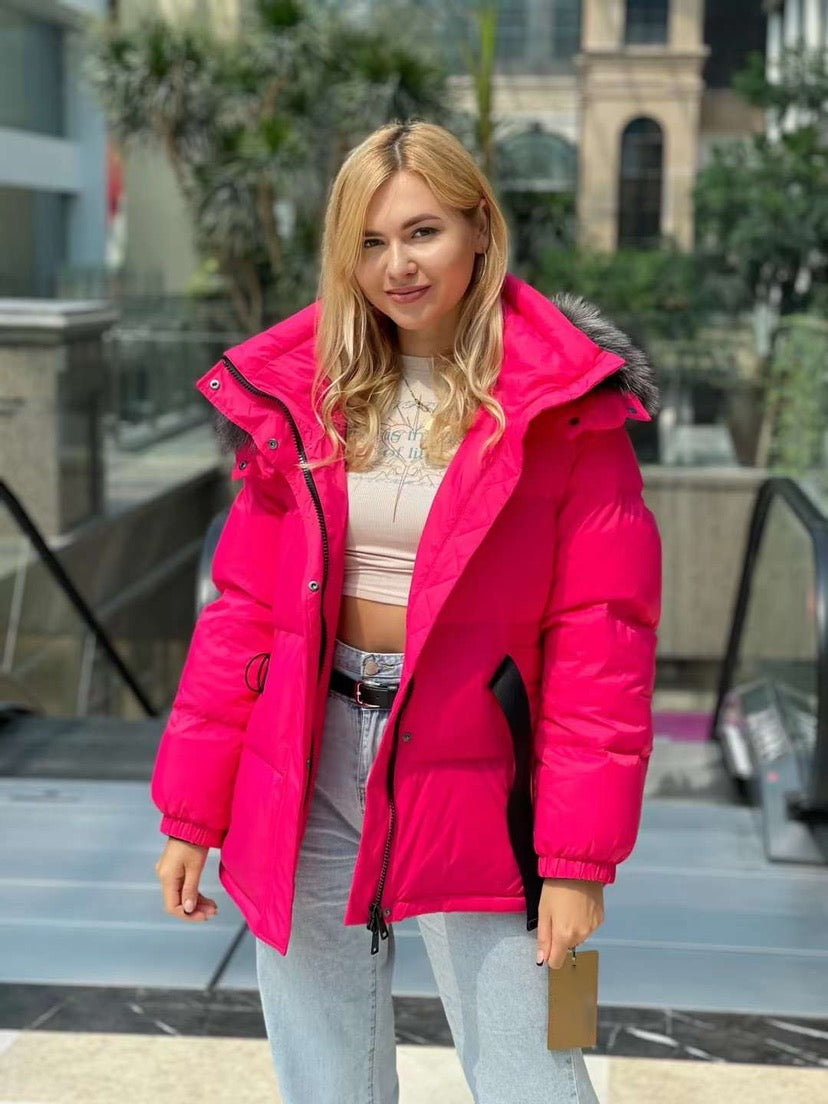 Veste en duvet de renard argenté véritable