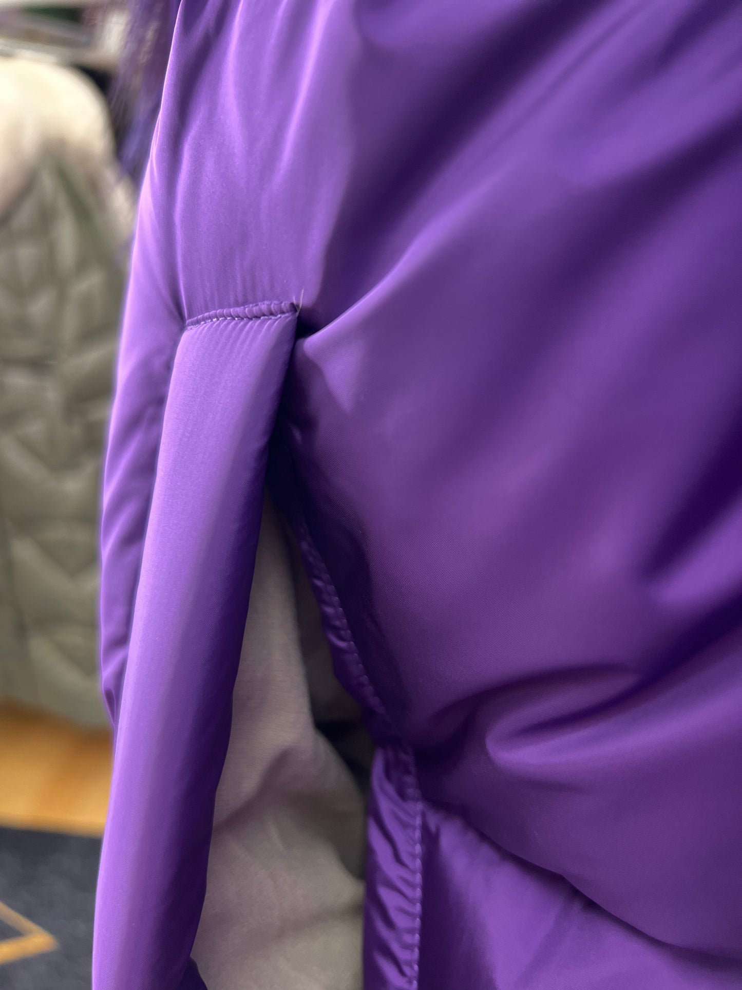 Parka en duvet et fourrure de renard argenté véritable