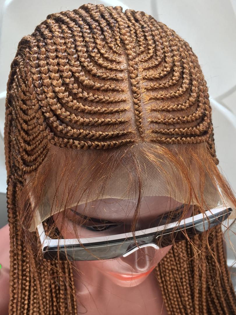 Cornrow Braid Wig - 13x4 Lace Frontal Auburn - Phyllis