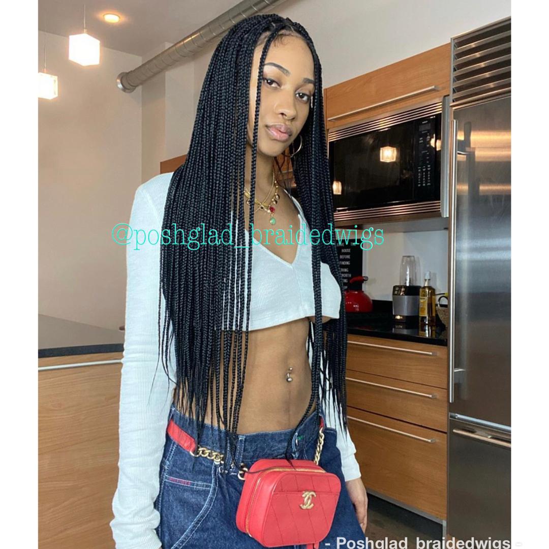 Shade Knotless Braid Wig, Full Lace, Color 1, Glueless, Scalp-Looking (Erica)