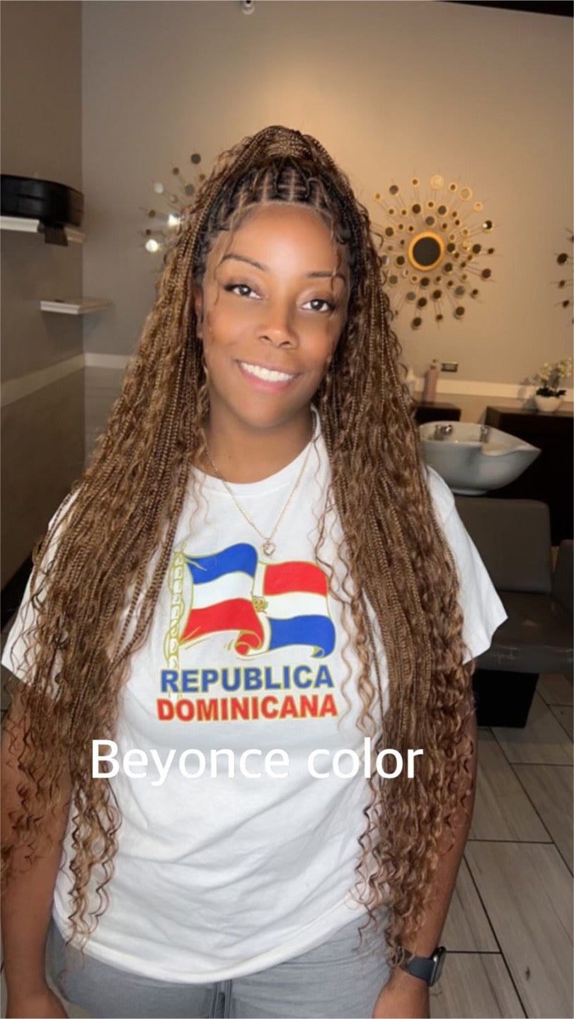 BOHEMIAN KNOTLESS BRAID WIG, FULL LACE, WAIST, VIP LUX COLOR