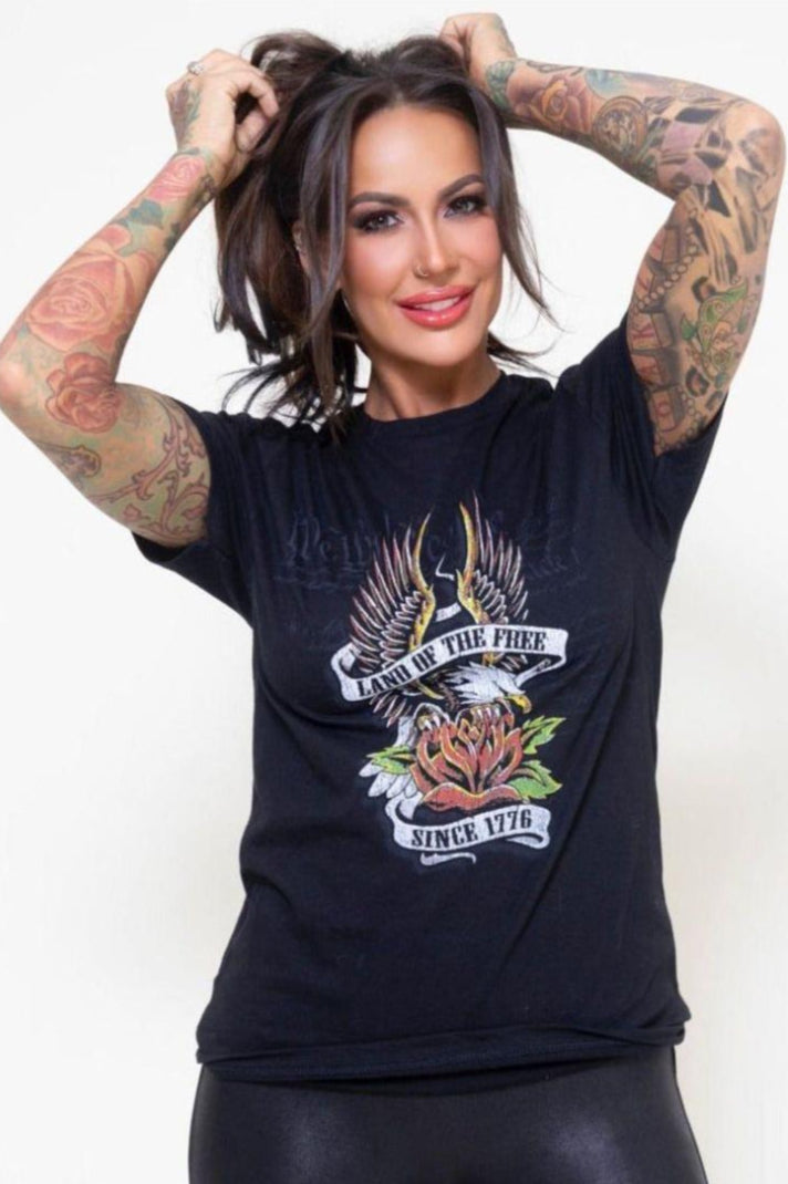 Patriotic Land of the Free Flag tee -clearance