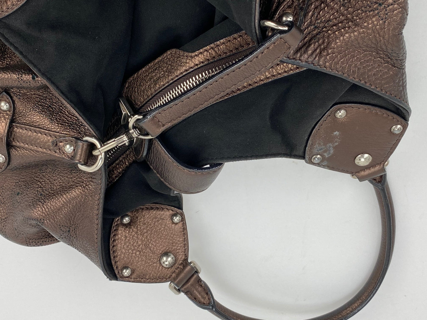 Louis Vuitton Large Mahina Metallic Bronze Leather Shoulder Bag