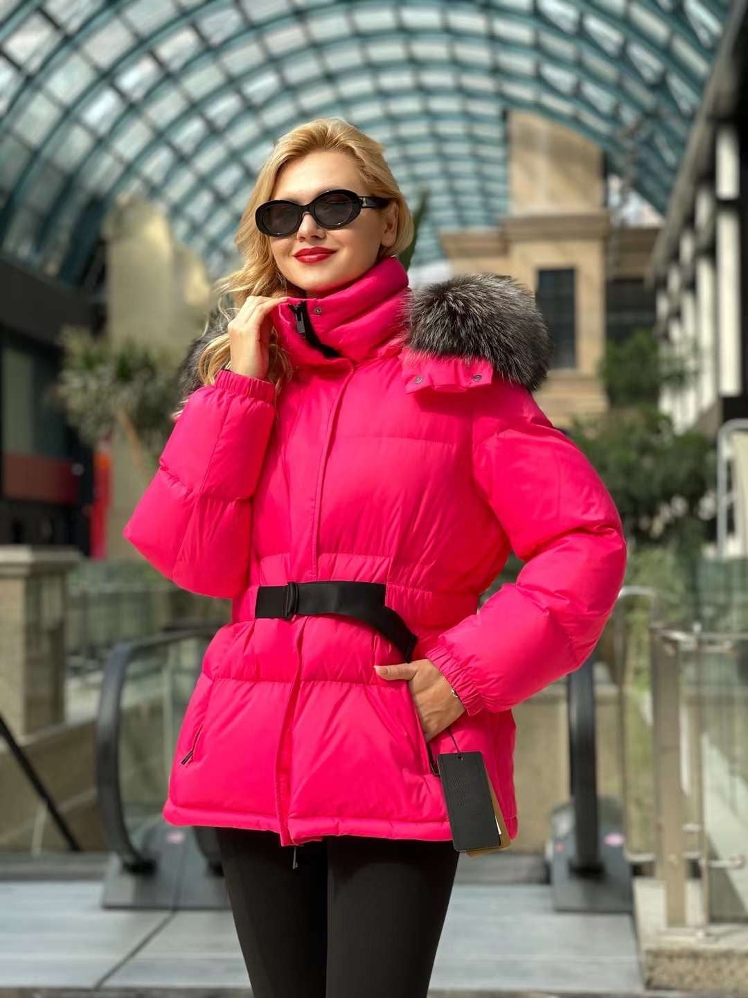 Veste en duvet de renard argenté véritable