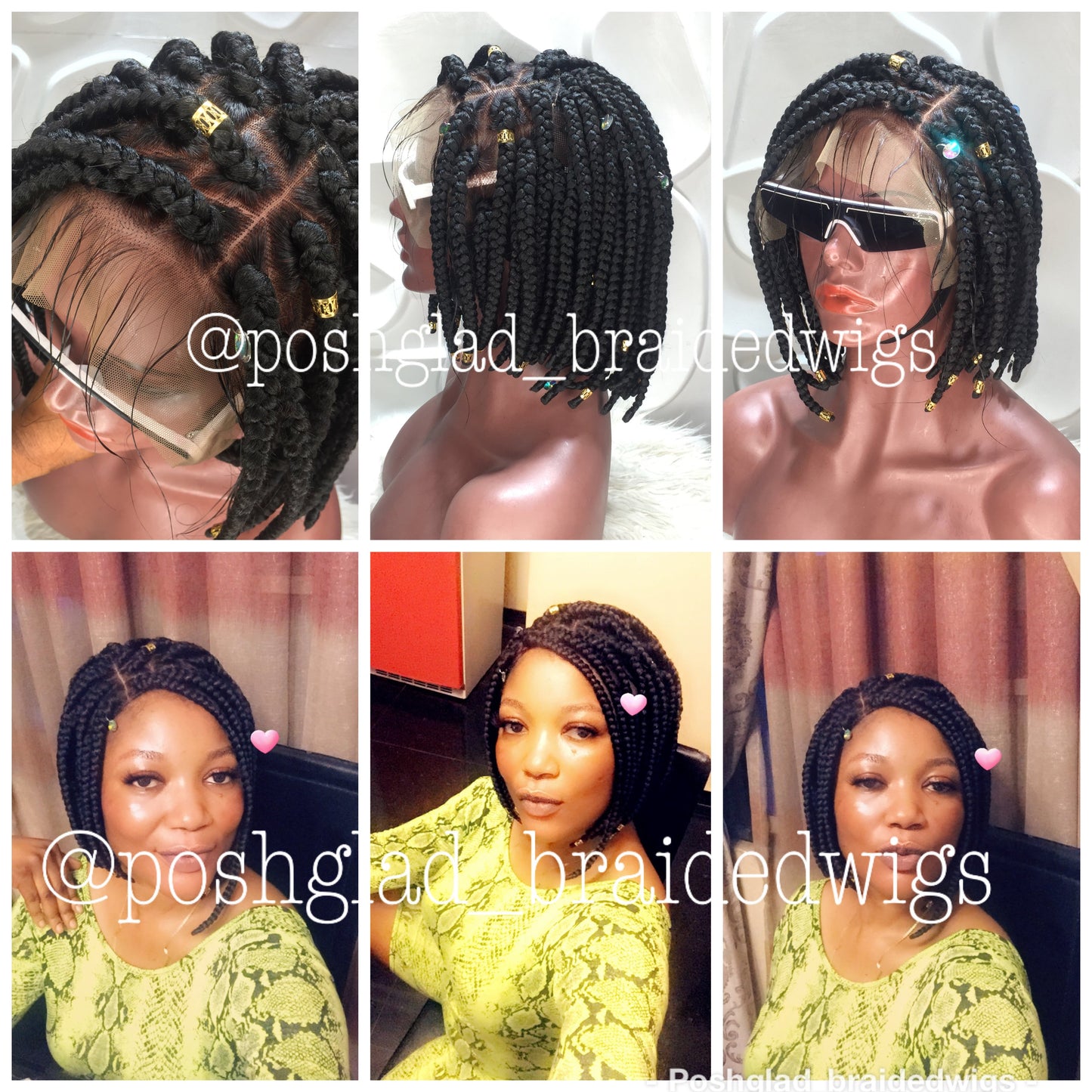 Bob Braided Wig - Uche (13 by 6 Deep Frontal)