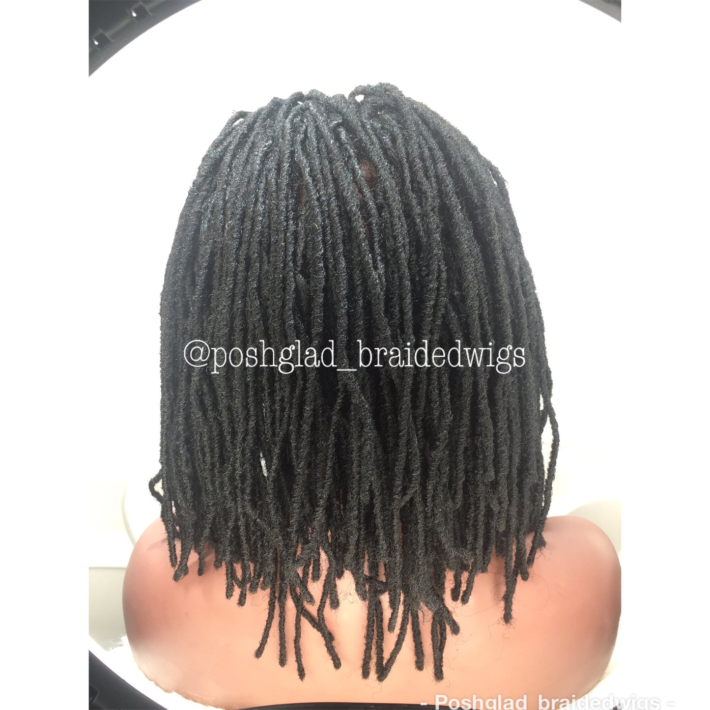 Simple Faux Locs Wig (Swiss Full Lace) Black Color, Shoulder Length - Karina