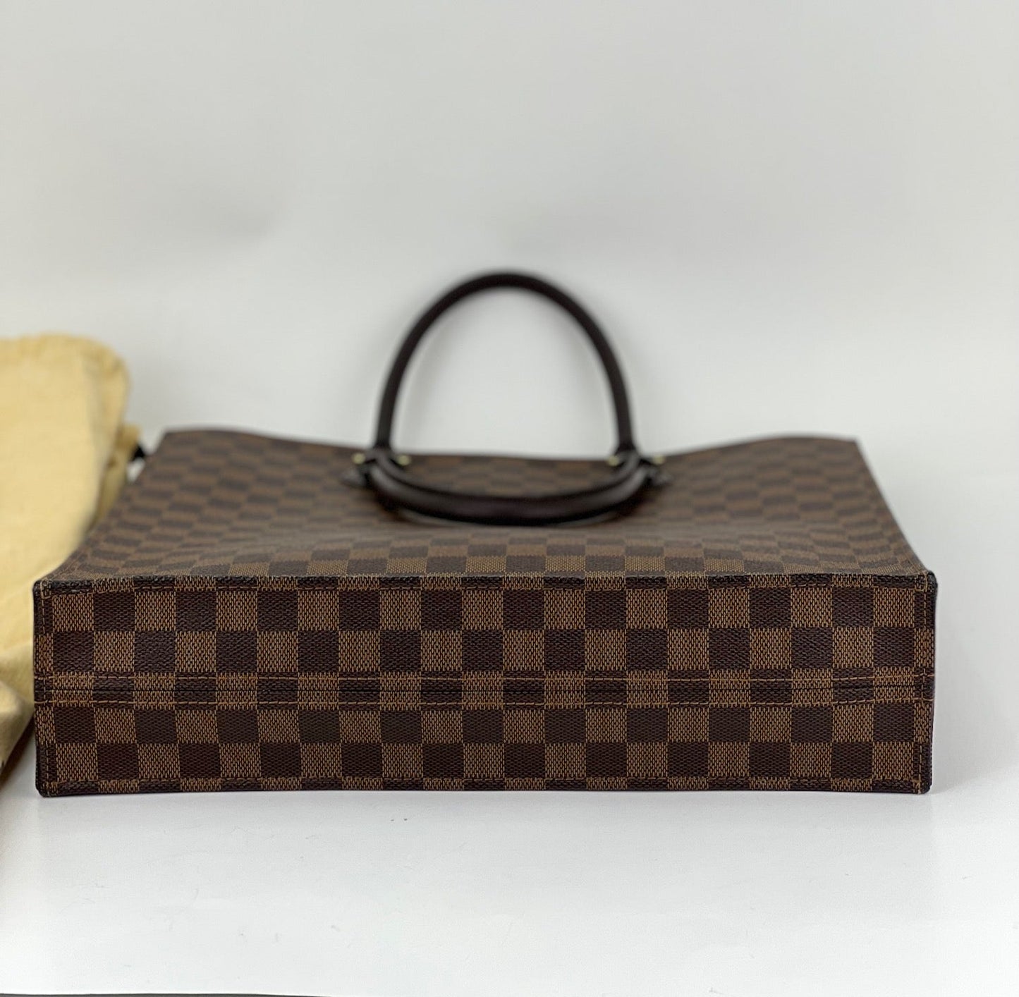 Louis Vuitton Sac Plat  Brown Damier Ebene Canvas Shopping Tote Bag