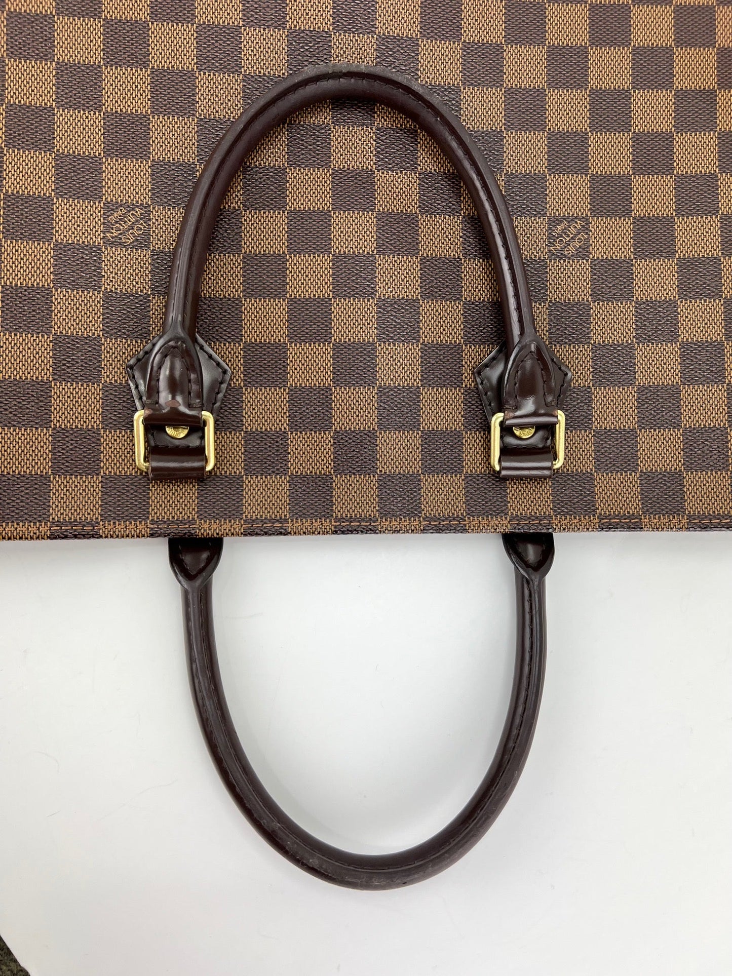 Louis Vuitton Sac Plat  Brown Damier Ebene Canvas Shopping Tote Bag