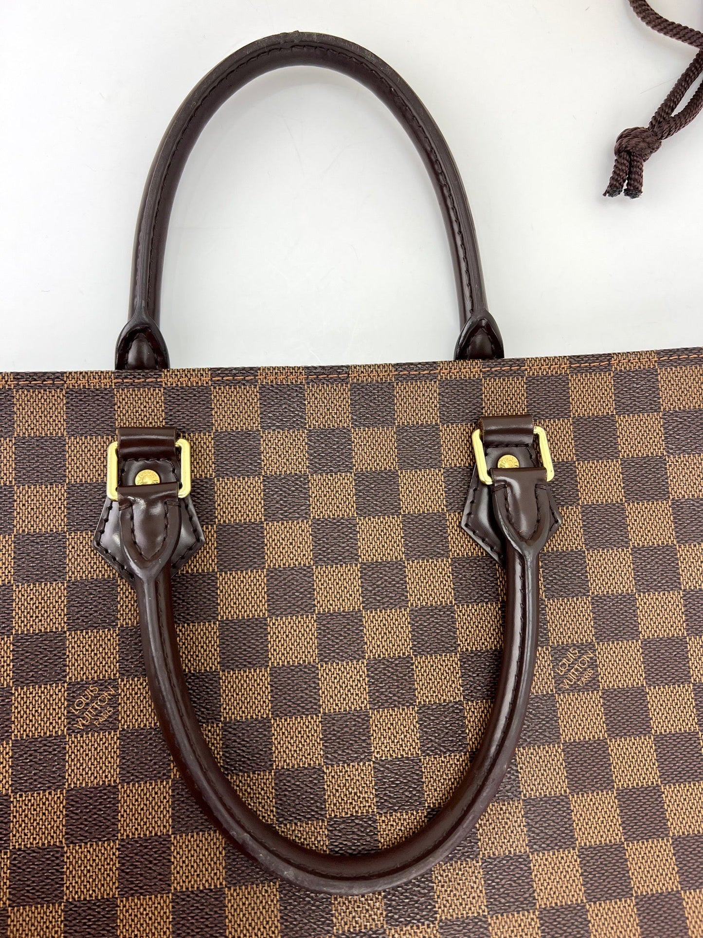 Louis Vuitton Sac Plat  Brown Damier Ebene Canvas Shopping Tote Bag