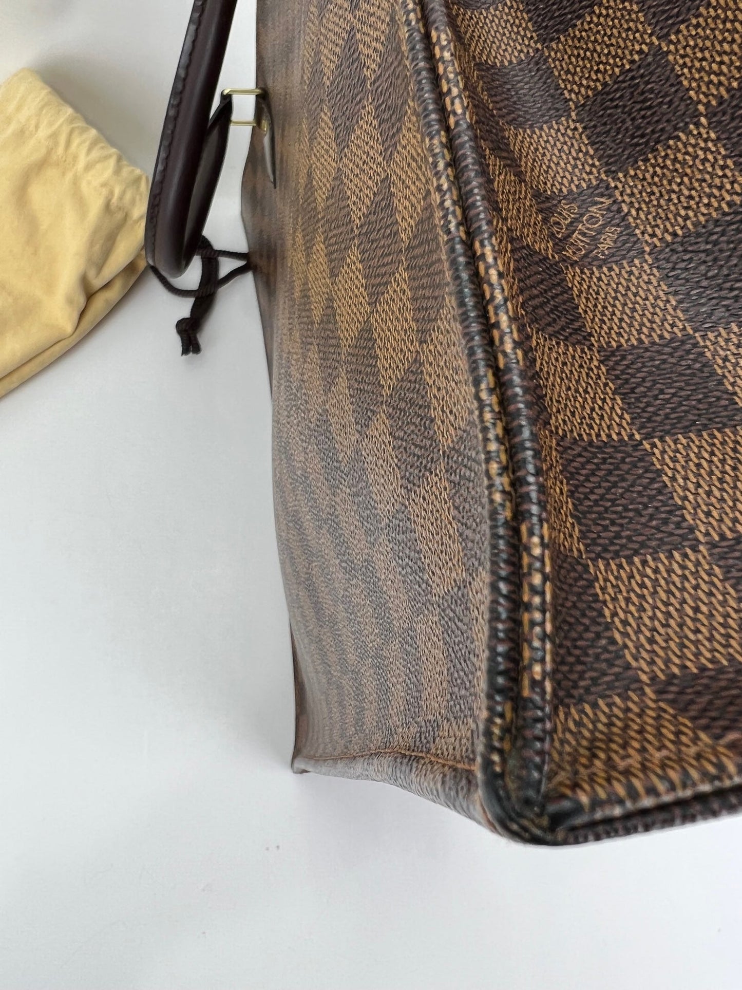 Louis Vuitton Sac Plat  Brown Damier Ebene Canvas Shopping Tote Bag