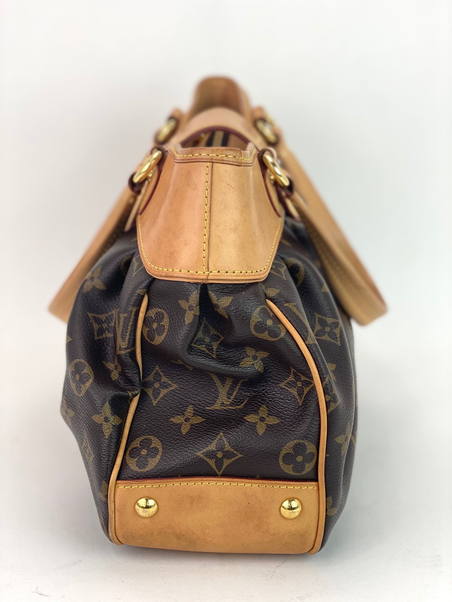 Louis Vuitton BOETIE PM Monogram Brown Canvas Hobo Tote Bag Pre owned