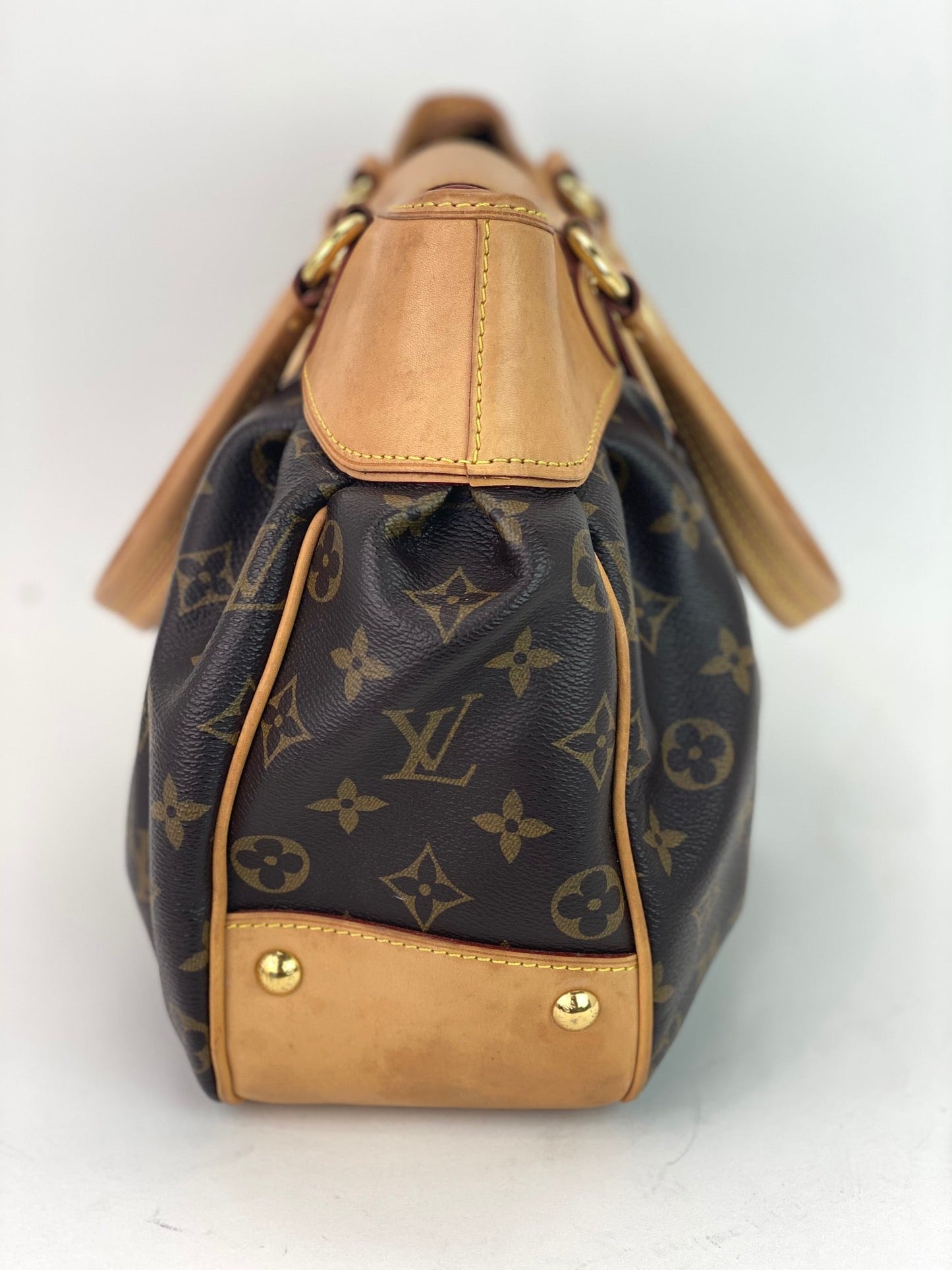 Louis Vuitton BOETIE PM Monogram Brown Canvas Hobo Tote Bag Pre owned