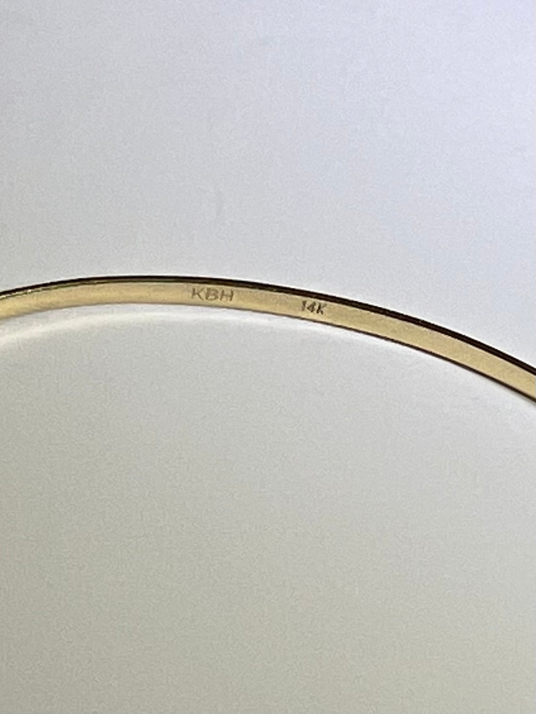 14K Yellow Gold KBH Reclaimed Skinny Bangle Bracelet Jewelry Authentic