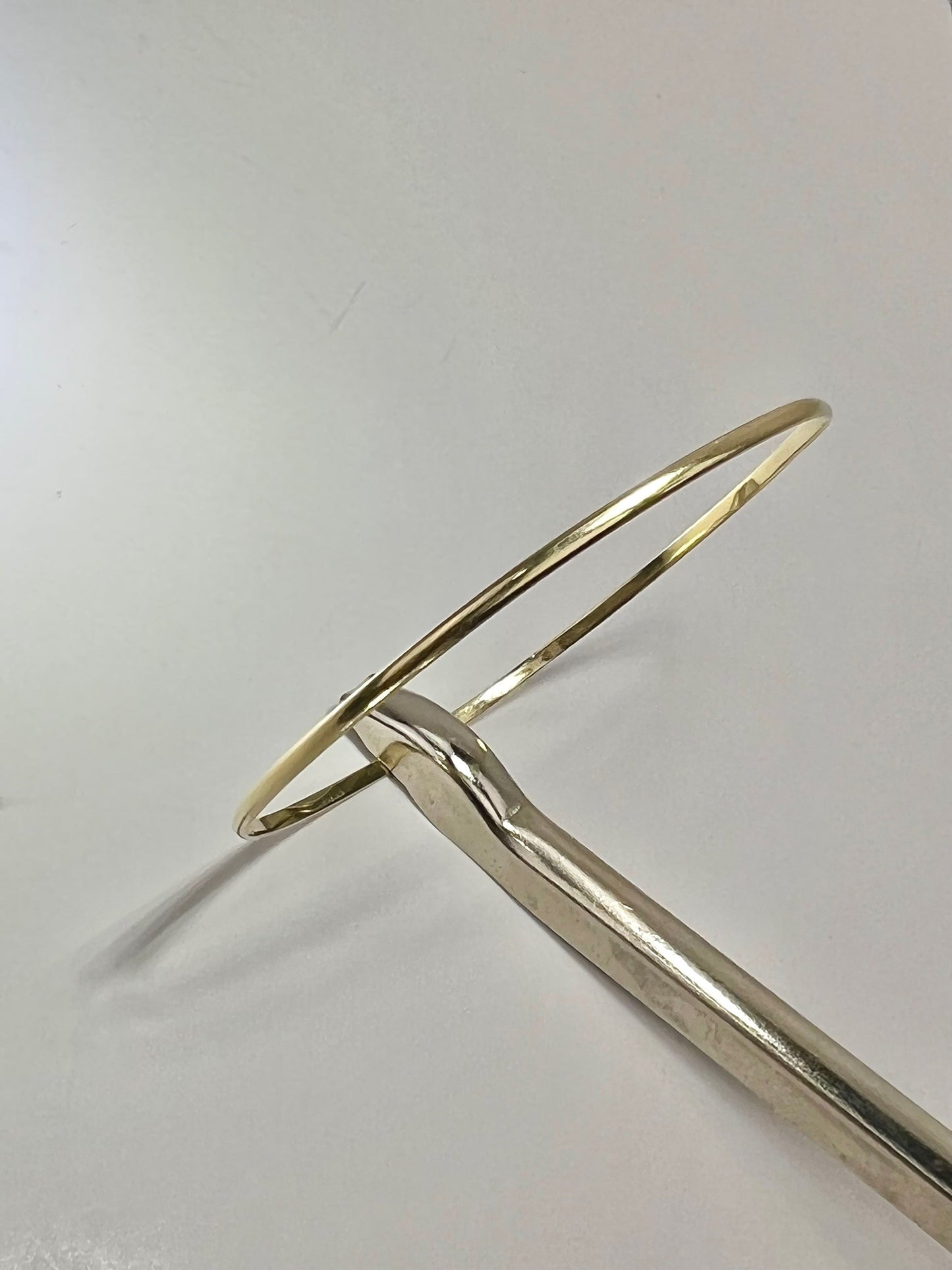 14K Yellow Gold KBH Reclaimed Skinny Bangle Bracelet Jewelry Authentic