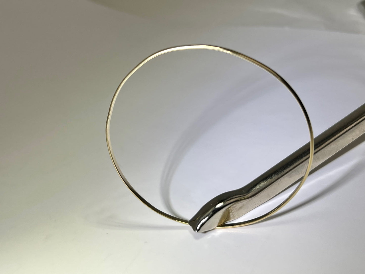 14K Yellow Gold KBH Reclaimed Skinny Bangle Bracelet Jewelry Authentic