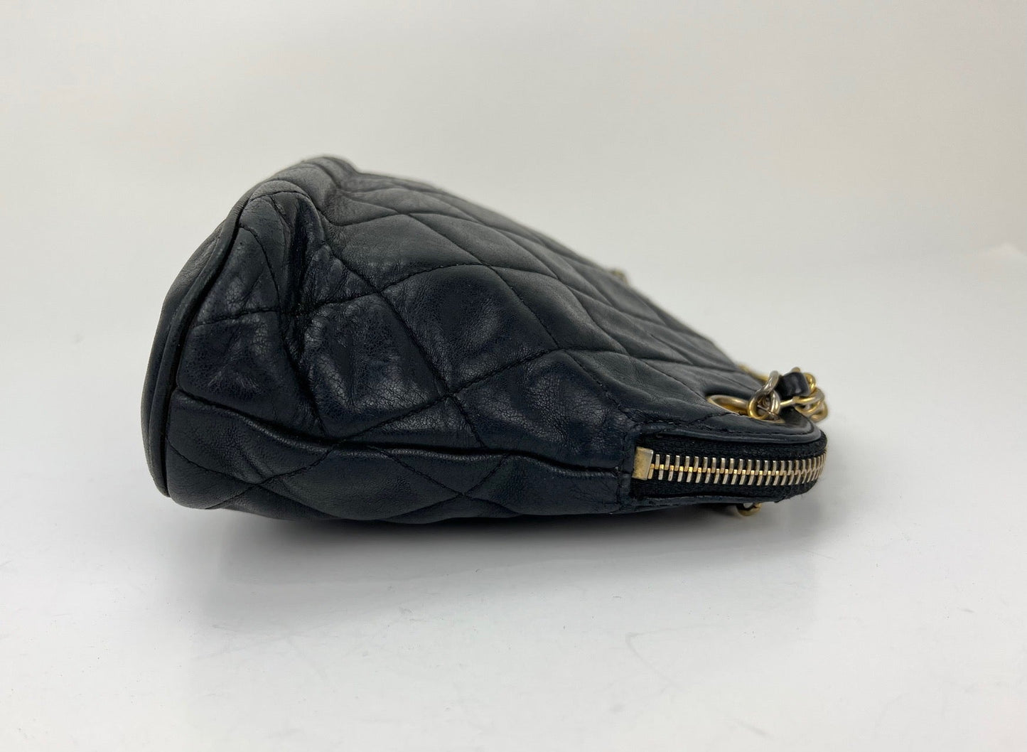 CHANEL Bag Quilted Lambskin Leather Chain Vintage Black Mini Shoulder Bag Preowned