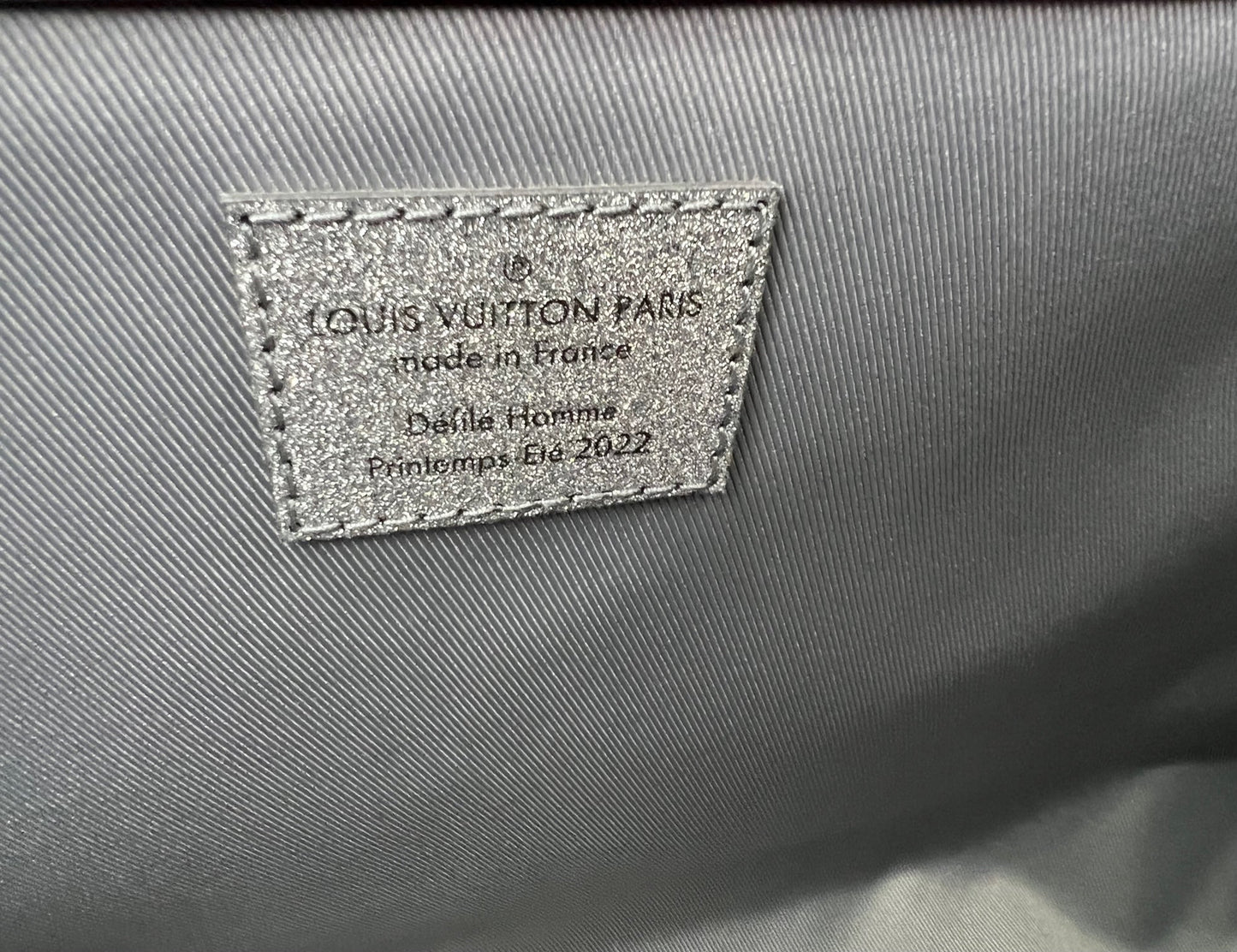 Louis Vuitton Keepall Bandoulière 50B Silver Glitter Damier Pattern Duffle Bag Preowned