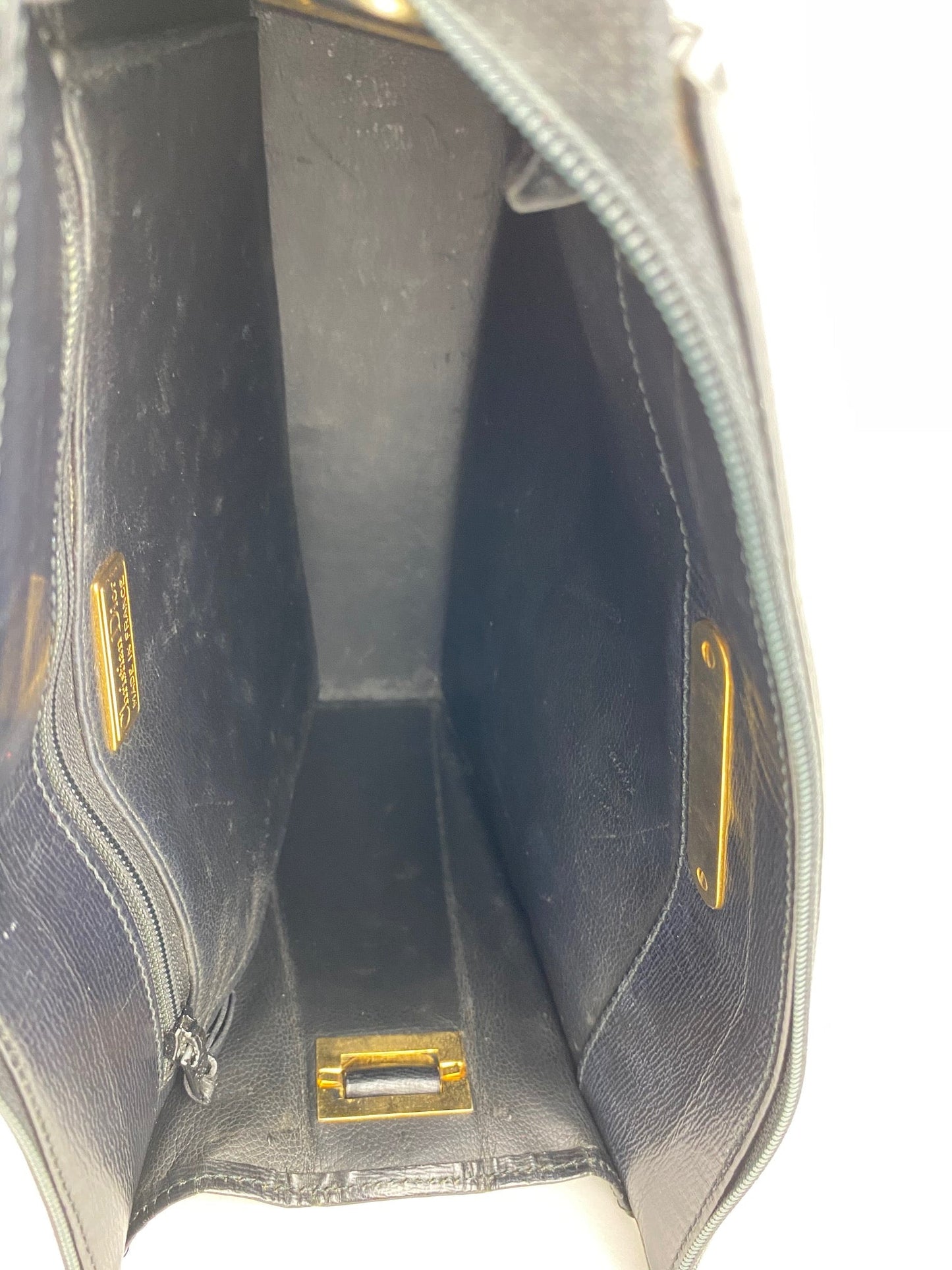 Sac bandoulière réglable en cuir noir CHRISTIAN DIOR Authentique d'occasion