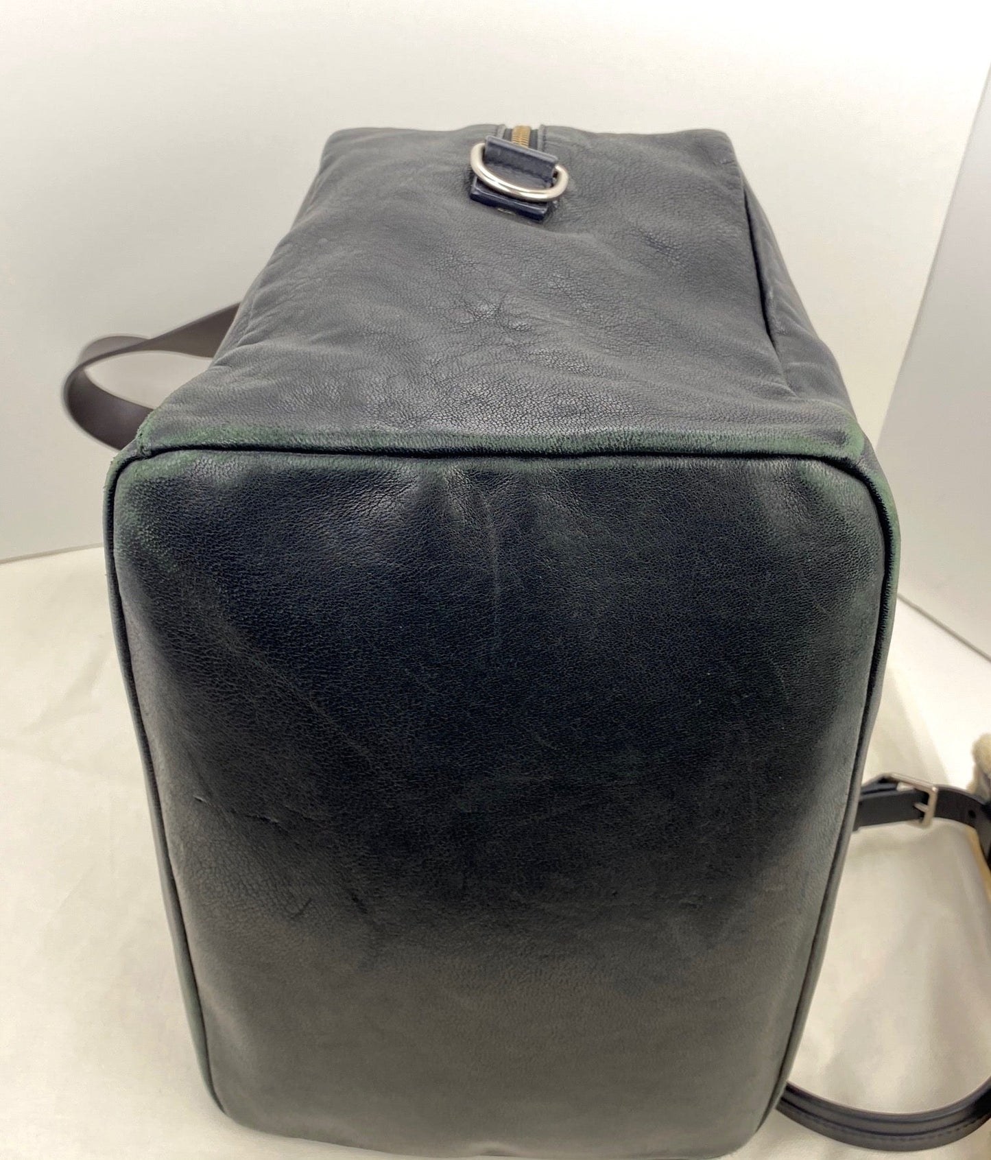 Celine Black Leather Handle Bag Vintage Briefcase messenger Bag