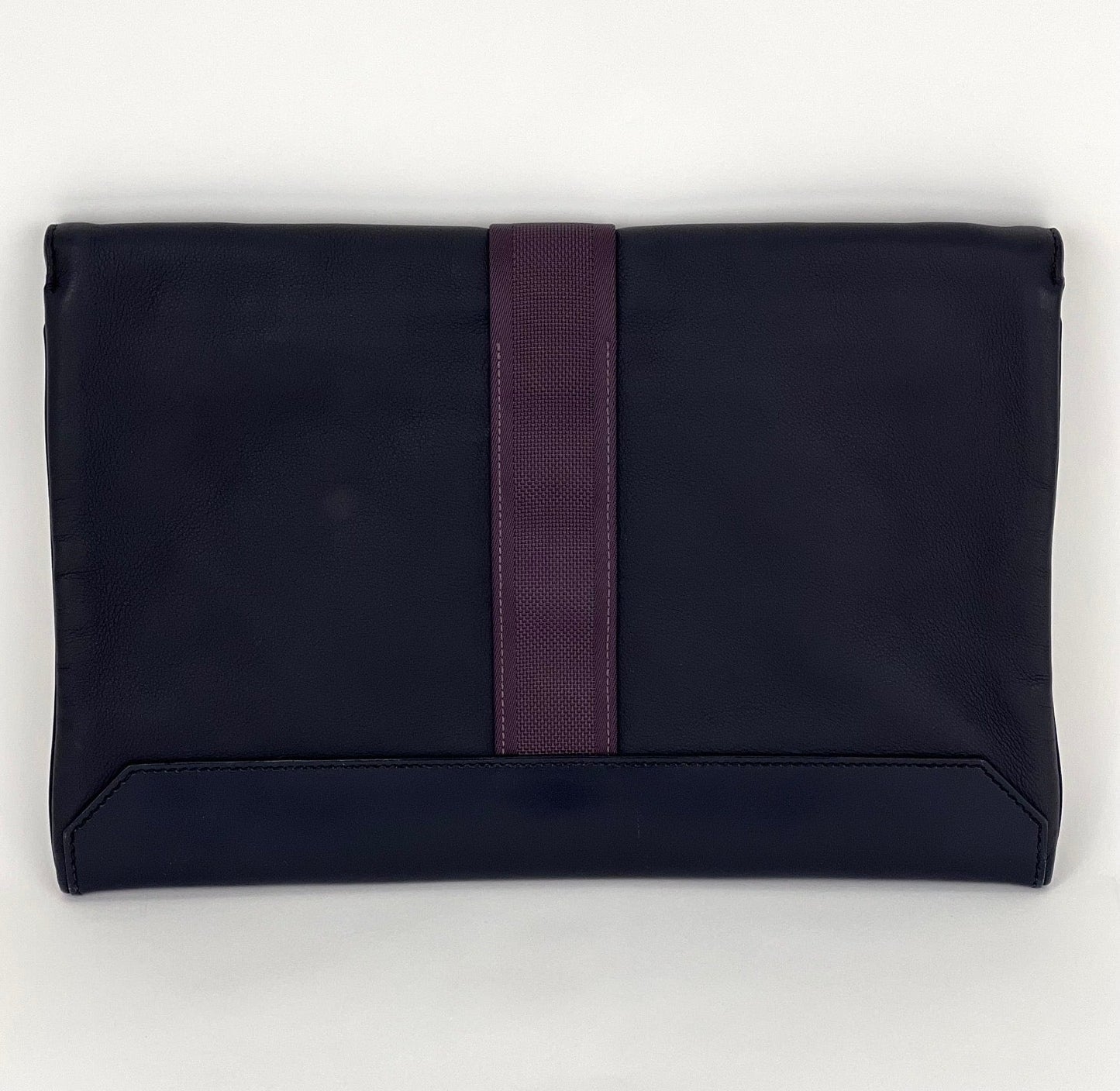 HERMÈS Messenger Cityslide Pouch Evercolor Leather Indigo Blue Clutch Preowned