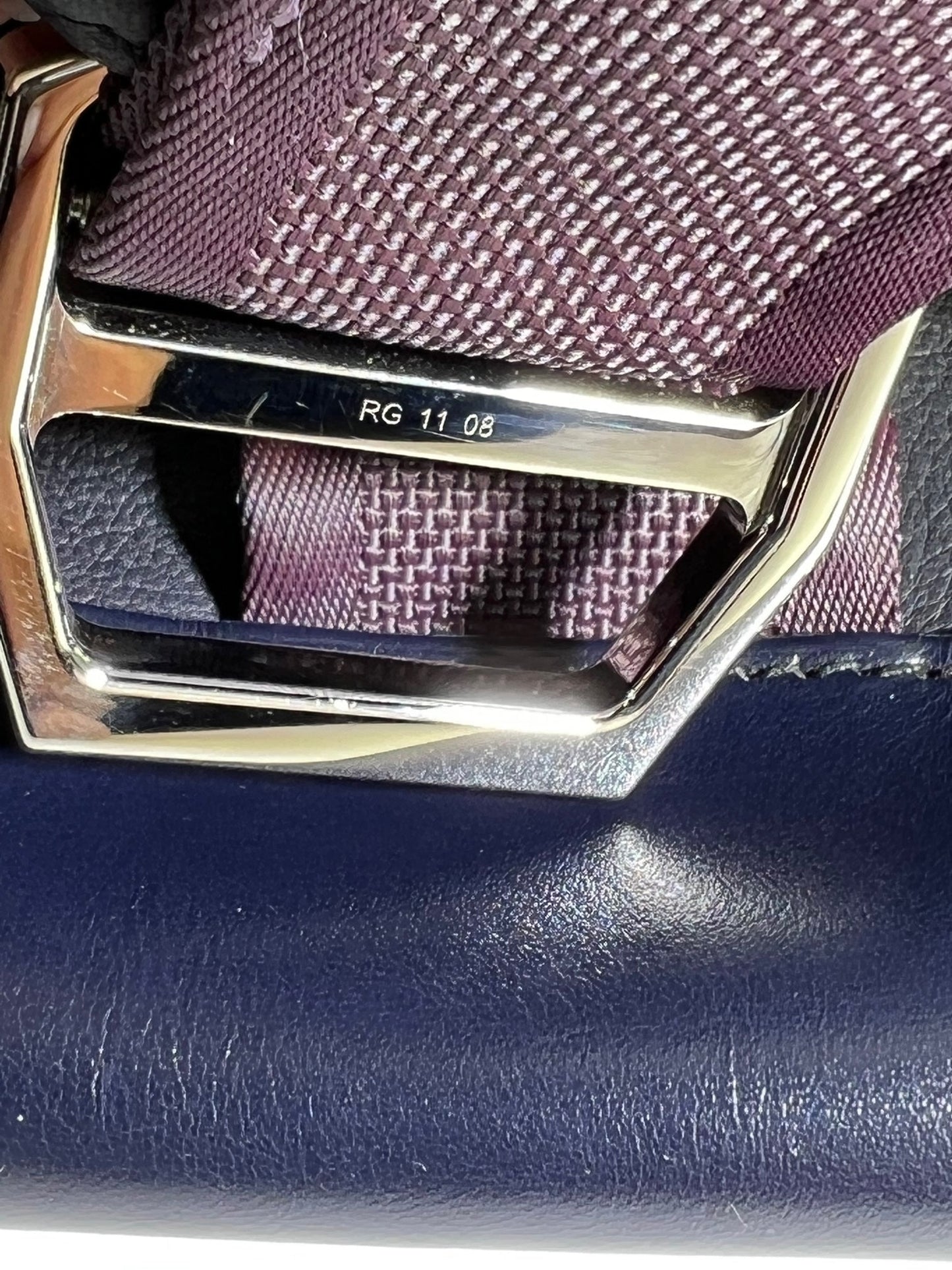 HERMÈS Messenger Cityslide Pouch Evercolor Leather Indigo Blue Clutch Preowned