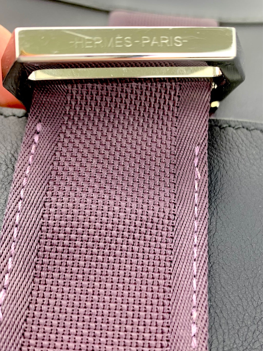 HERMÈS Messenger Cityslide Pouch Evercolor Leather Indigo Blue Clutch Preowned