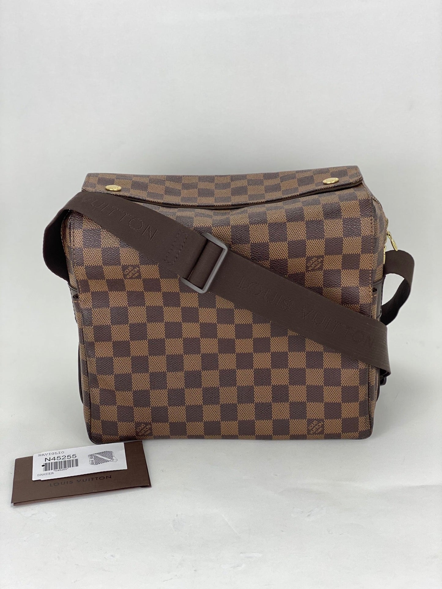 Louis Vuitton Damier Ebene Canvas Naviglio Shoulder Men's Messenger Bag