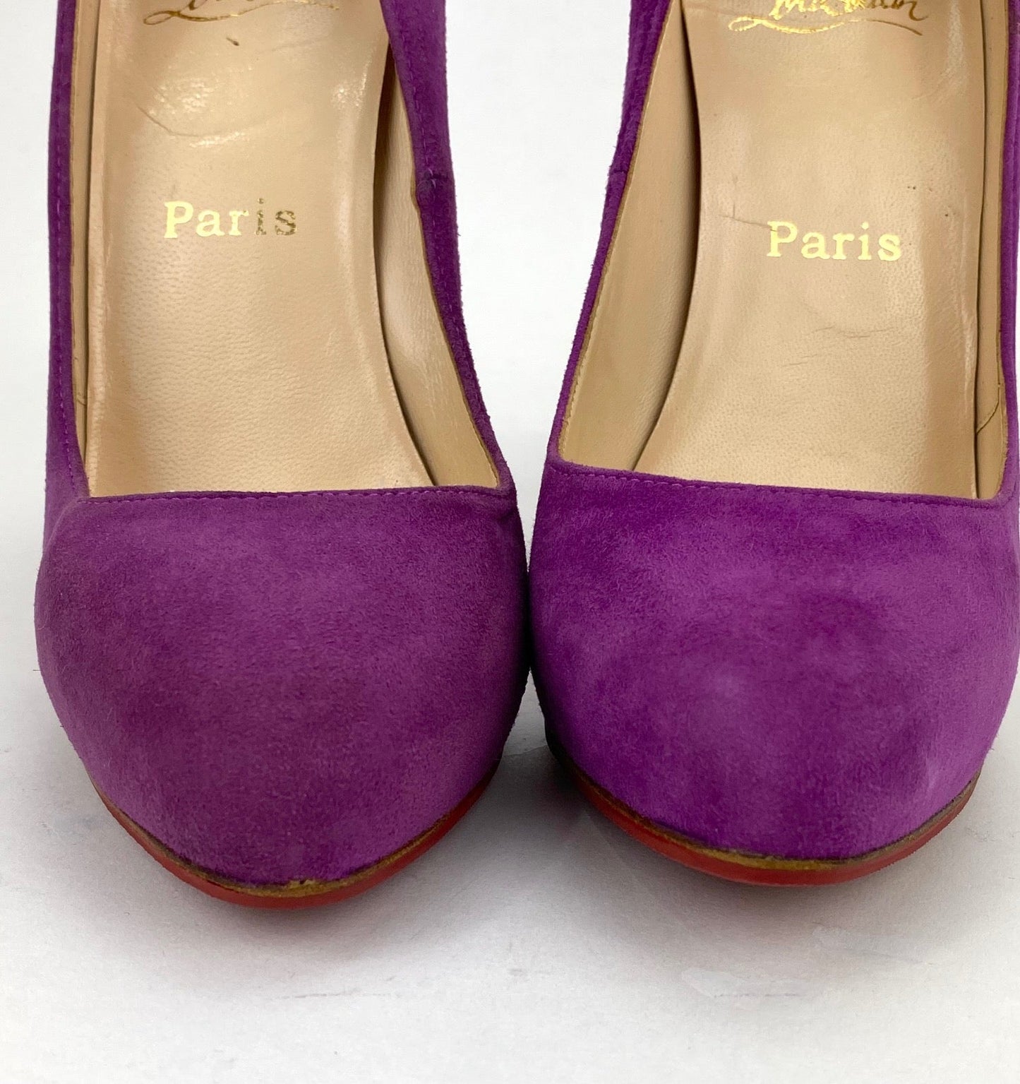 Escarpins à talons Christian Louboutin en daim violet, pointure 37