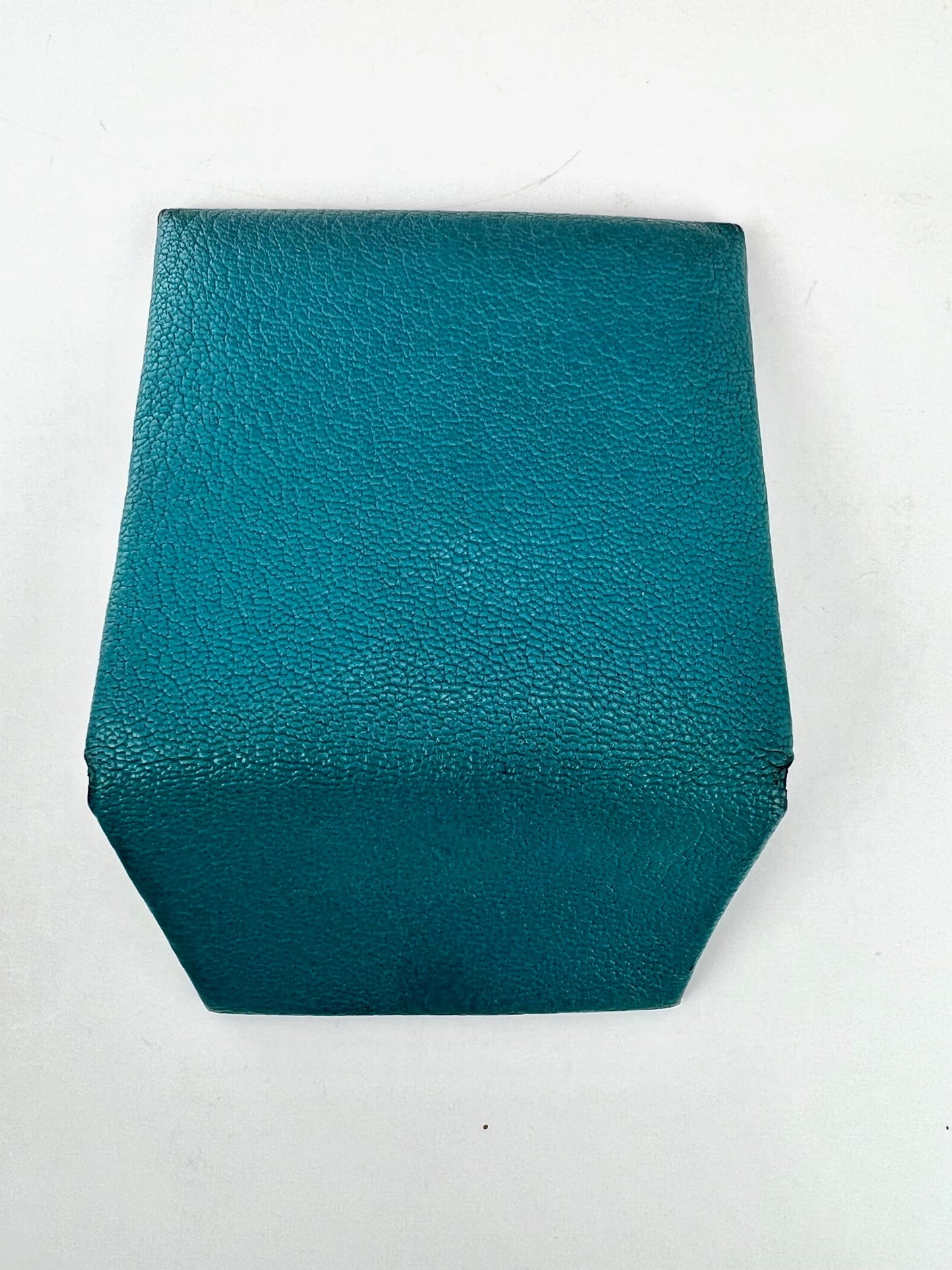 Hermès Chevre Mysore Bastia Verso Teal Blue Coin Purse