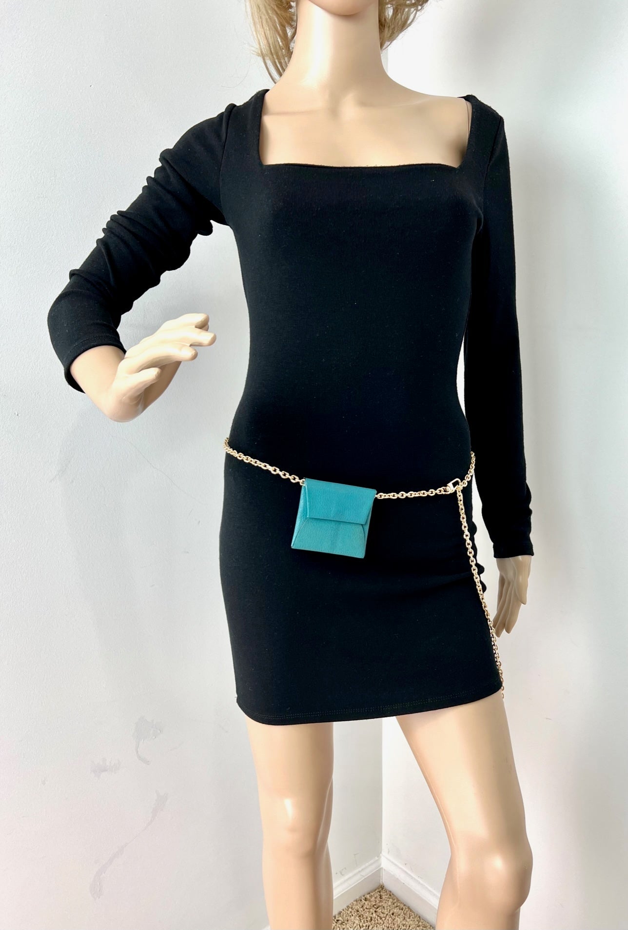 Hermès Chevre Mysore Bastia Verso Teal Blue Coin Purse