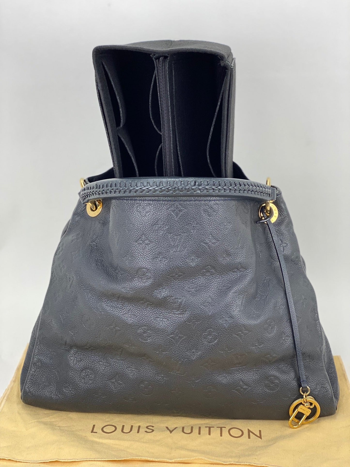 LOUIS VUITTON Artsy MM Monogram Empreinte Infini Blue Tote Hand Bag