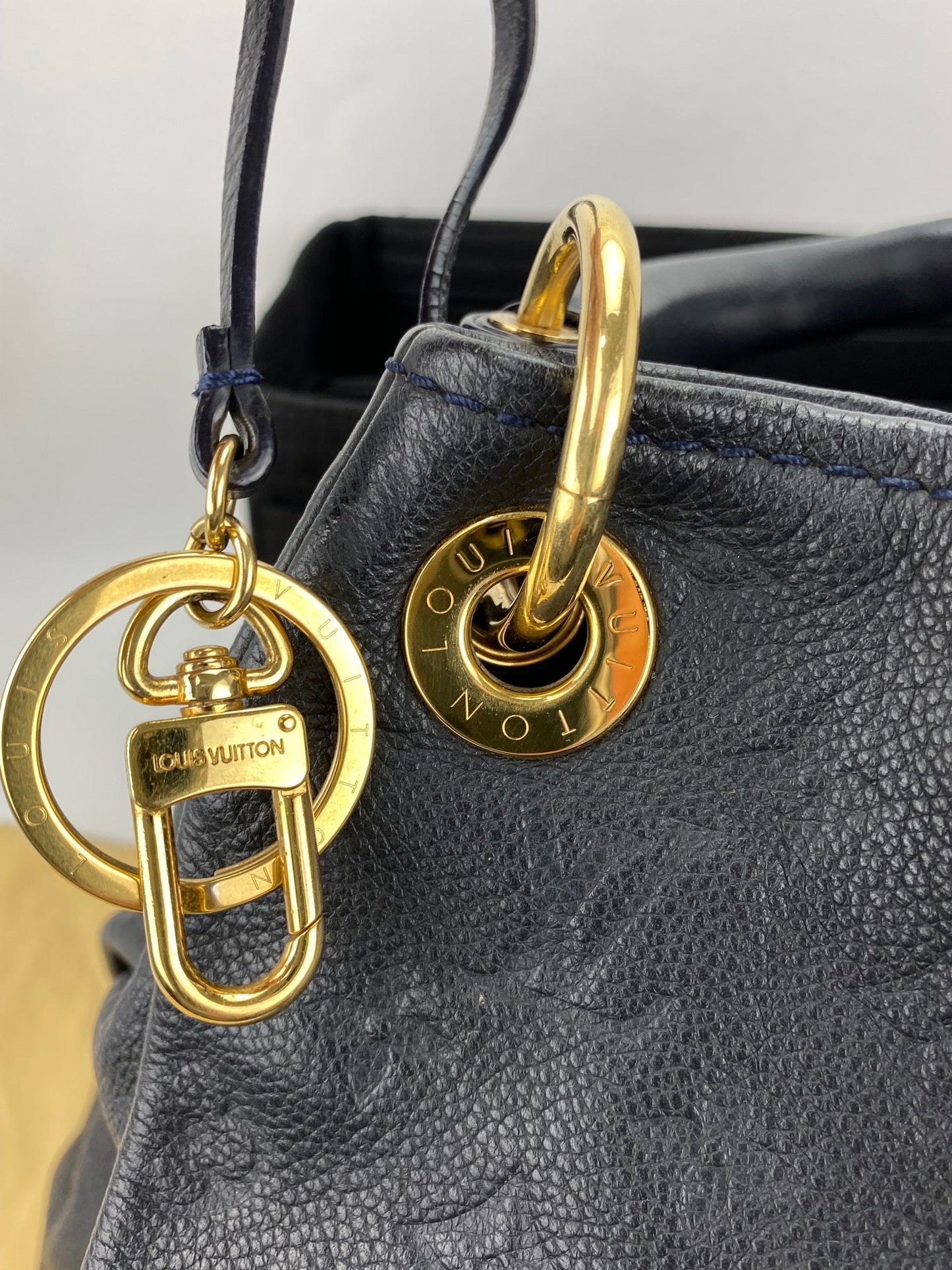 LOUIS VUITTON Artsy MM Monogram Empreinte Infini Blue Tote Hand Bag