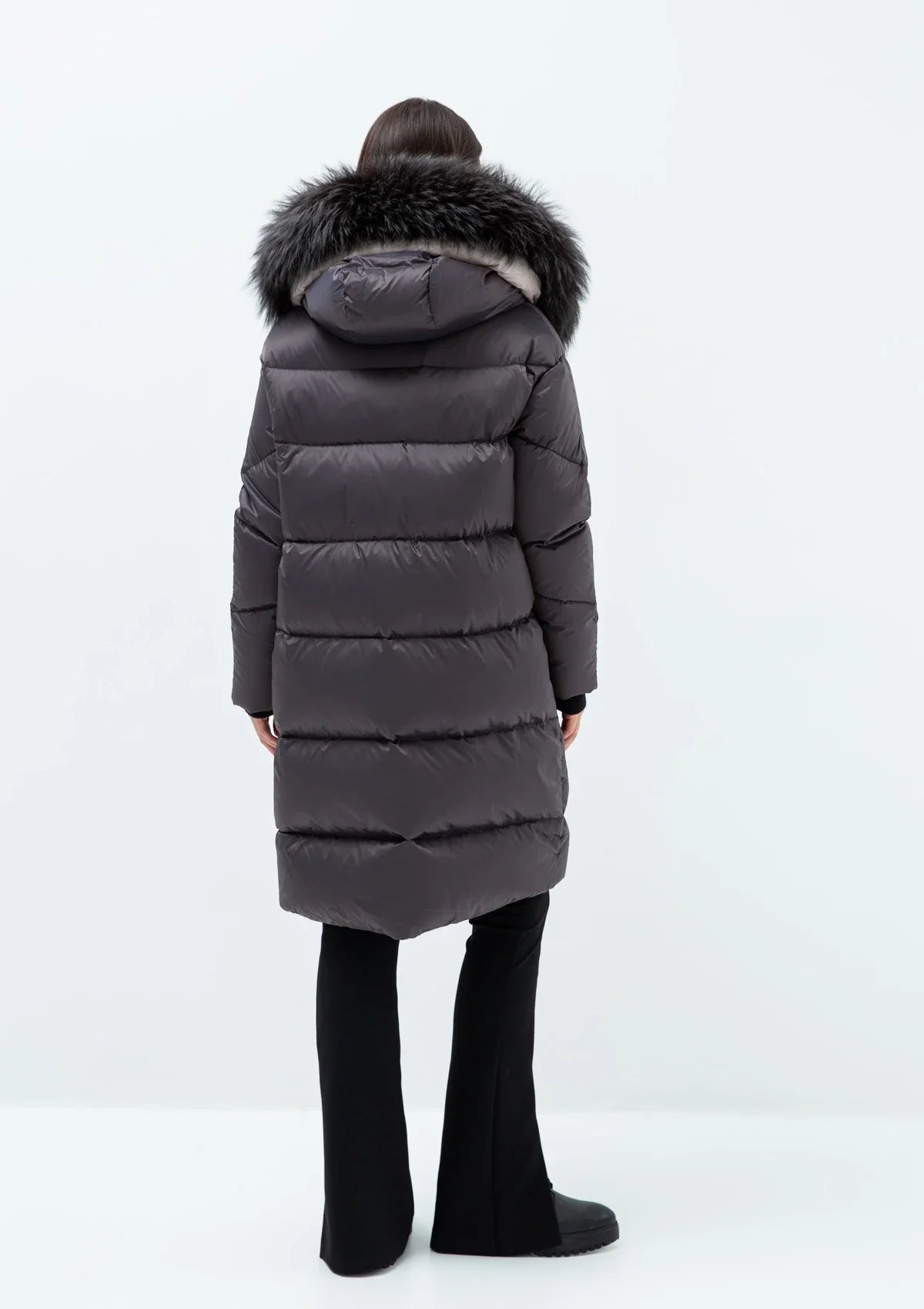 Manteau Gisèle Premium en duvet et fourrure de renard véritable 