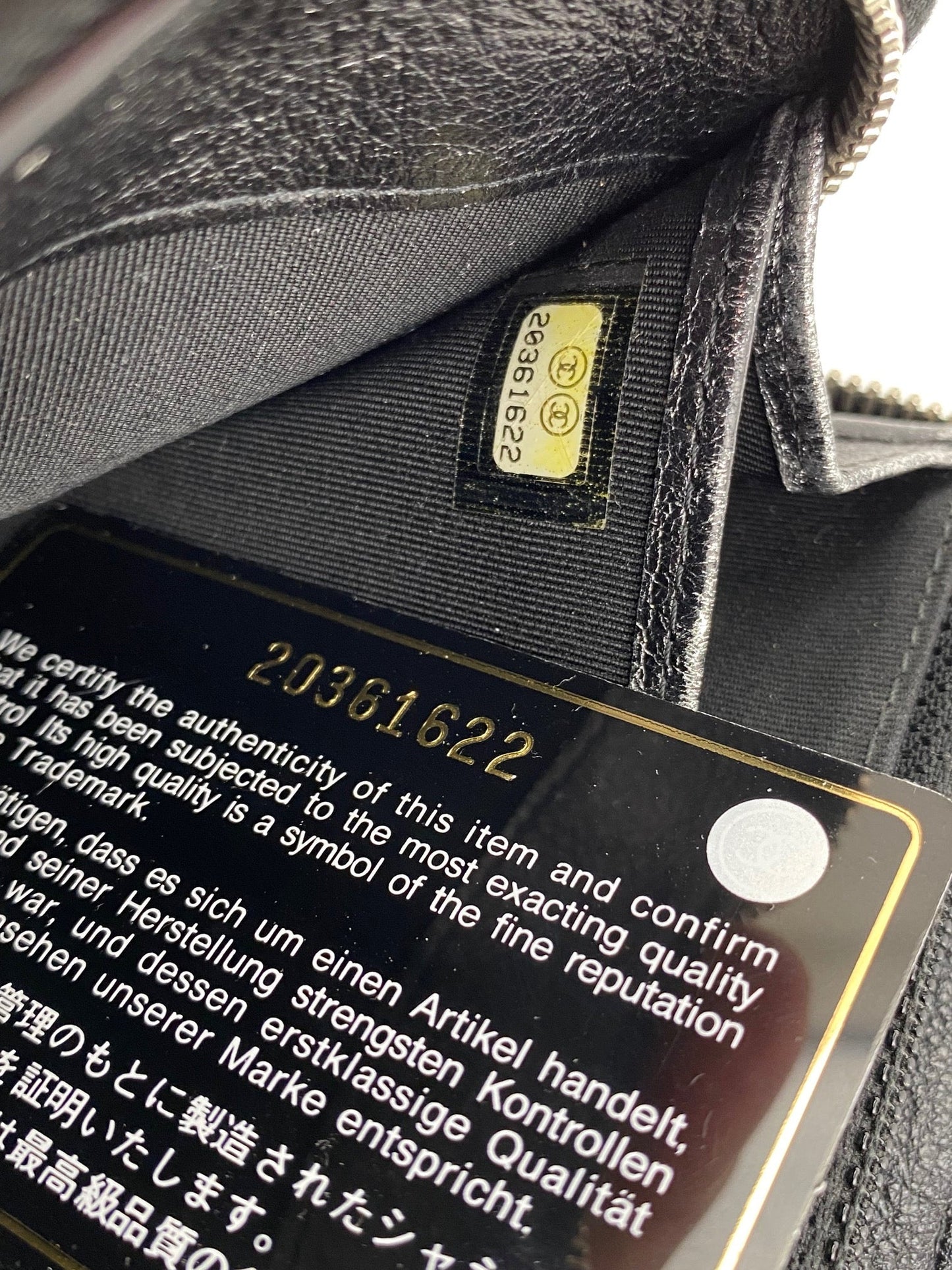 Chanel Perforated Silver Metallic Lambskin Quilted Zip Around Wallet Clutch