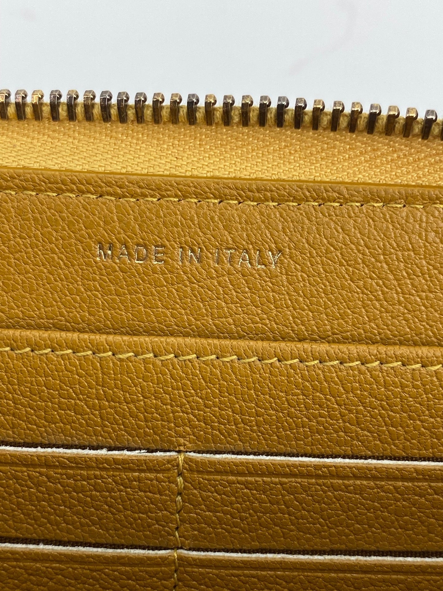 Chanel Quilted Yellow Patent Leather Brilliant Zip Around Wallet Clutch